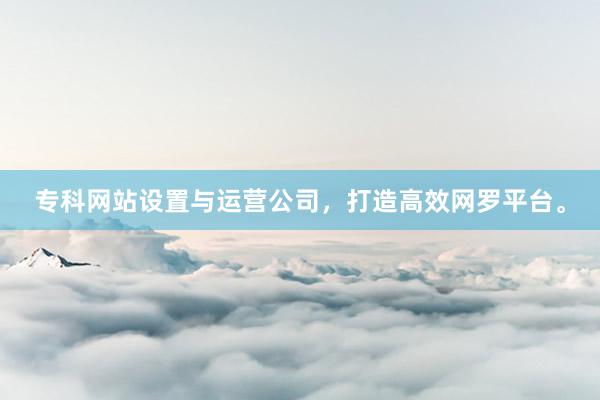 专科网站设置与运营公司，打造高效网罗平台。